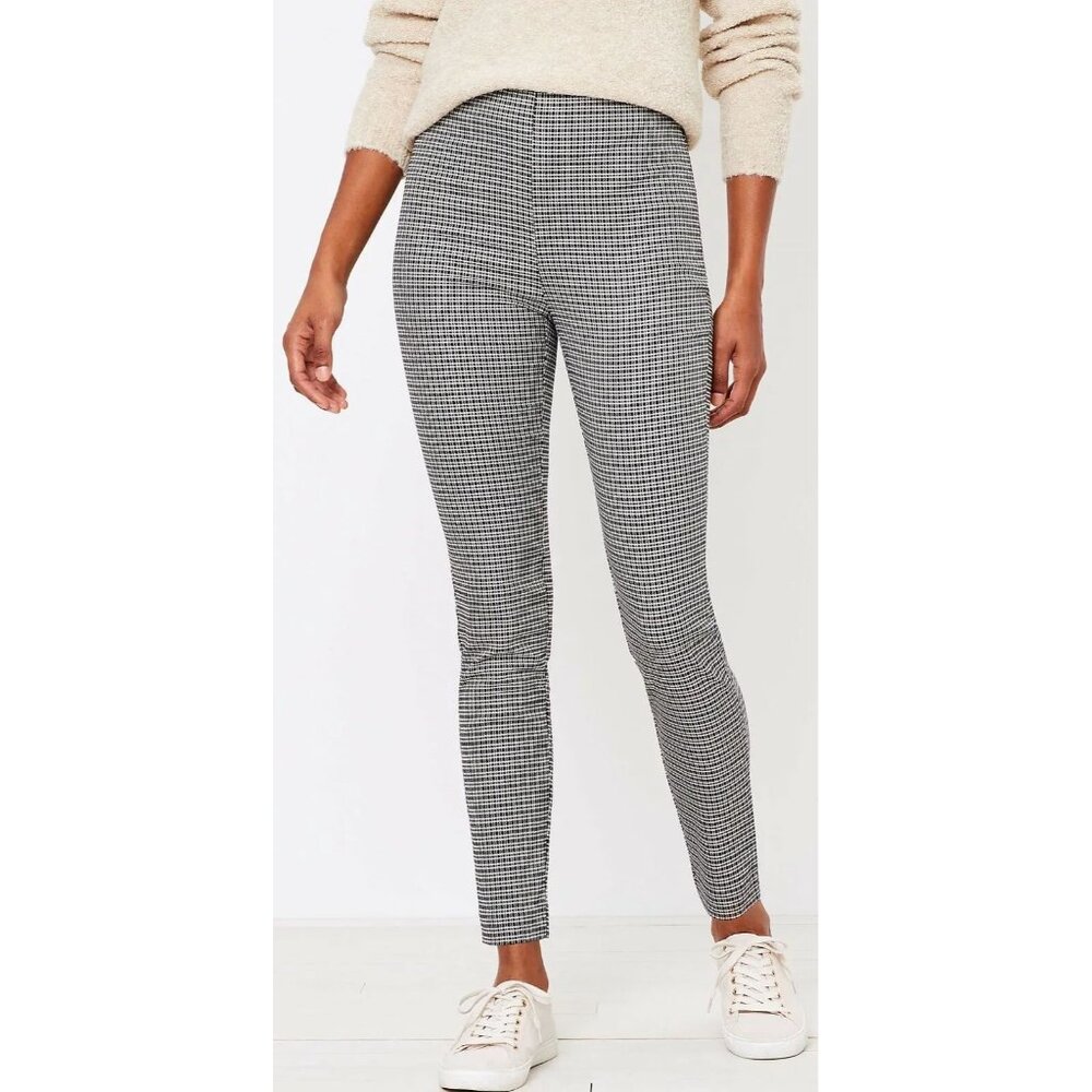 ANN TAYLOR LOFT High Waist Skinny Houndstooth Trouser pants Womens 16